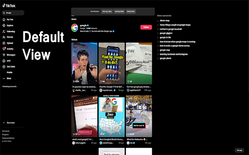 TikTok Search Sorter :: Sorts TikTok search results by Likes or Date!