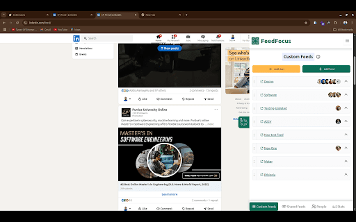 FeedFocus – LinkedIn Feed Manager :: Organize, filter, and explore LinkedIn content by grouping profiles into smart feeds. Add people, and sync posts effortlessly.