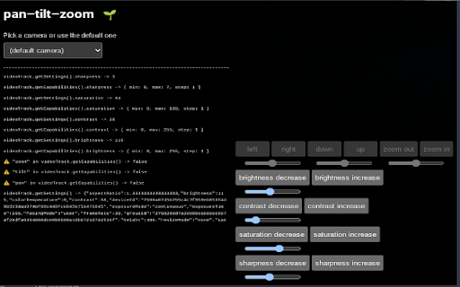 PTZ Extension :: Control your webcam settings from Chrome!