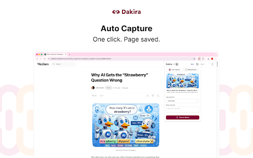Dakira :: Your digital memory — Save URLs to Notion with tags and notes