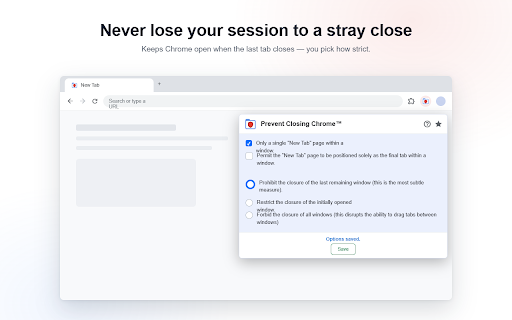 Prevent Closing of Google Chrome™ :: Prevent the closure of Google Chrome when the last tab is open, using the least intrusive method.