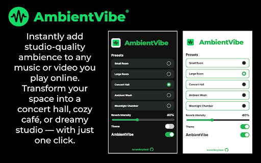 AmbientVibe :: Add reverb effects to audio/video elements on web pages