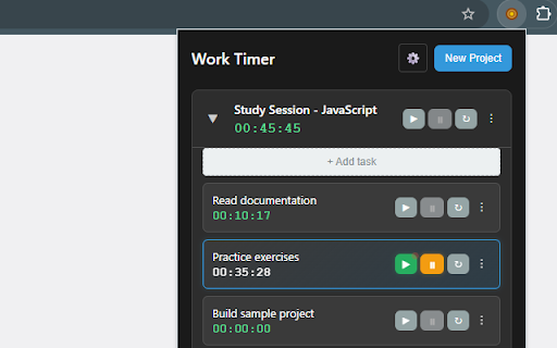 Cronómetro de Trabajo :: Cronómetro simple para medir tiempo de proyectos y tareas