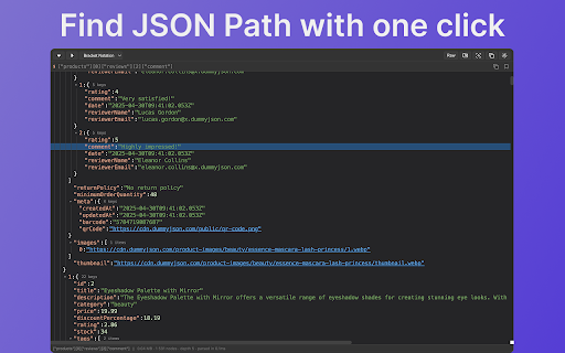 JSON Path Finder :: Powerful json path finder — validate api response, jsonpath tester, parse json online, online json reader for Chrome