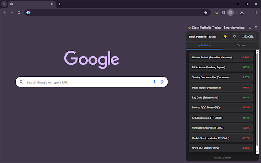 Stock Portfolio Tracker - Smart Investing :: Track public stock portfolios and compare their performance with the S&P 500 index.