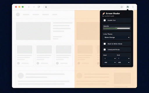Screen Shader :: Reduce eye strain with customizable screen tinting and blue light filtering.
