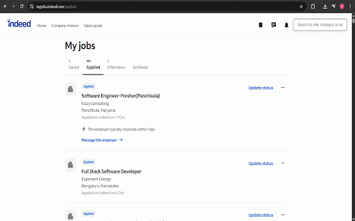 Indeed Quicksearch :: Search through your applied jobs on Indeed.