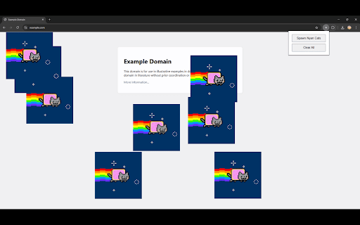 Nyan Cat Button :: Spawns Nyan Cat gifs randomly all over the screen (;