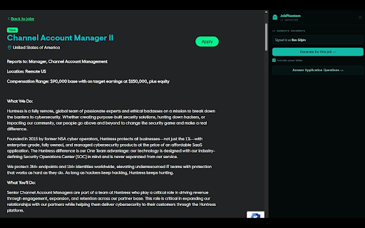JobPhantom :: Generate tailored resumes, cover letters, and answer application questions instantly.