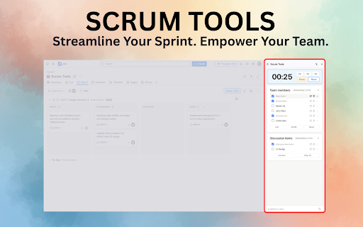 Scrum Tools :: Helps your team stay on track during Scrum meetings with a timer and a task manager.