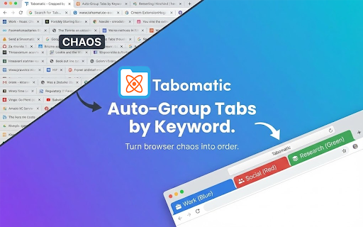 Tabomatic - Keyword Auto Tab Grouper :: Assign Chrome tabs to tab groups based on domain keywords.