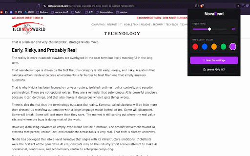 NovaRead :: Read faster with RSVP and ORP highlighting. Supports web articles, PDFs, and local text files.