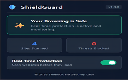 ShieldGuard Web Antivirus :: Real-time web protection against malicious websites and phishing links.