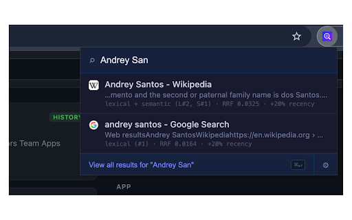 Recall Search :: Search your browsing history and bookmarks locally — fast, private, offline.