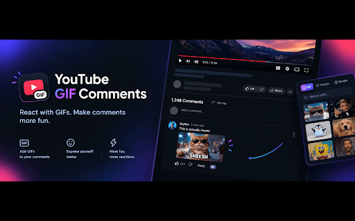 YouTube GIF Comments :: Insert and view GIFs in YouTube comments using the original encoded format. Inline GIFs require this extension.