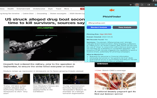 PhishFinder by SwarmTracker :: Analyzes links and user-submitted text for phishing risks using the SwarmTracker.ai engine.