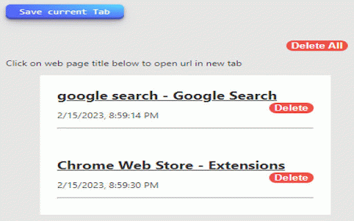 Sai Kiran Doosari :: Temporarily save current tab url to view or access later