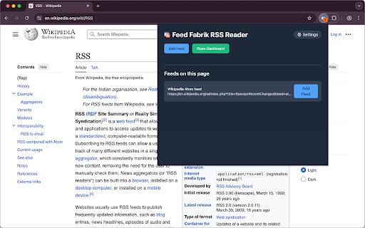 Feed Fabrik RSS Feed Reader :: Discover, collect, and read RSS feeds directly in your browser