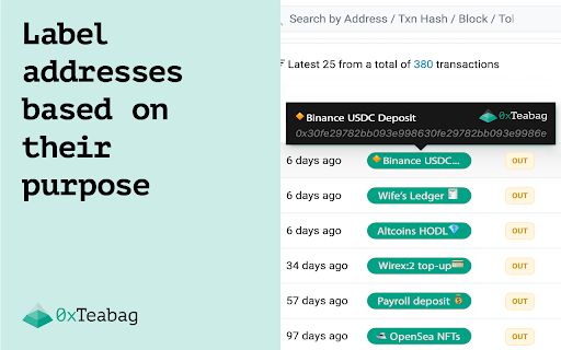 0xTeabag :: Stop Scams. Spot Phishing. Cross-Chain Security with Transparent Accounting.