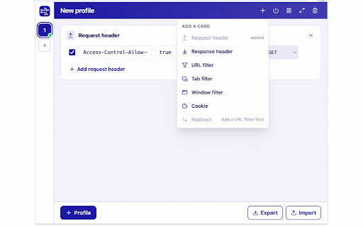 HeaderKit :: Modify browser request and response headers, cookies, and redirects with flexible filters and agent-friendly automation.