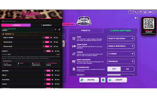 Gartic Phone Custom Modes Library - NataDeGallery :: A tool for Gartic Phone hosts and streamers to browse, and deploy custom game mode settings directly from the NataDeGallery.