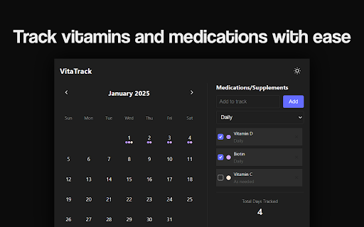 VitaTrack :: Track your daily medication/supplement with VitaTrack