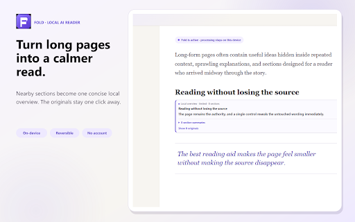 Fold — Local AI Reader :: Fold long text and search pages with private, on-device AI.