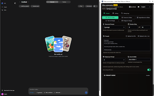 Vibes Automation - Auto Meta Vibes on Vibes.ai :: Auto Meta Vibes your prompts at scale. Batch generate and auto-download videos and images on vibes.ai.