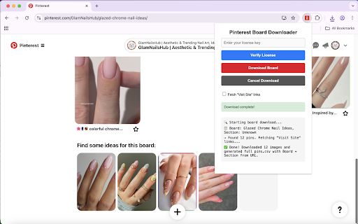 Pinterest Pin and Board Downloader :: Download all pins from any Pinterest board, including sections with real-time progress tracking.