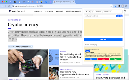 Quick Notes :: Take and organize notes while browsing