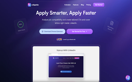 cvSparkle :: Analyzes how well your profile matches a job posting and provides improvement suggestions