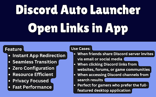 Discord Auto Launcher - Open Links in App :: Automatically redirects Discord web links to open in the Discord desktop application for seamless communication