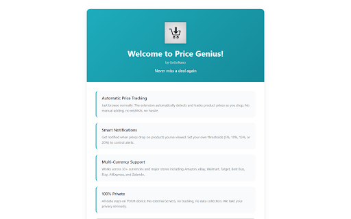 Price Genius by GoGoNano :: Track product prices and get notified when they drop. Automatic monitoring across thousands of online stores.
