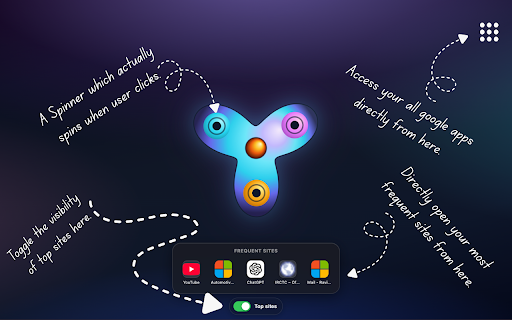 Fidget Spinner :: A satisfying fidget spinner that spins by default and boosts on click.