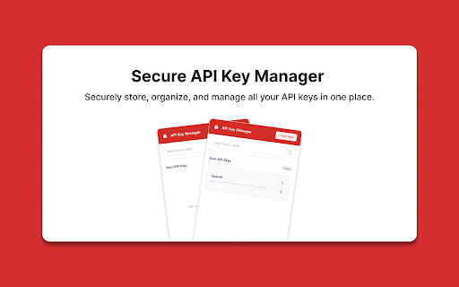 API Key Manager - Secure Storage & Organization :: Securely store, organize, and manage all your API keys in one place. Quick copy, search, and encrypted local storage.