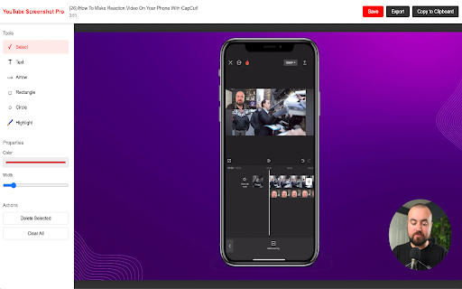 YouTube Screenshot Pro :: Capture, annotate and edit YouTube screenshots for reaction videos and content creation