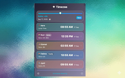 Timezee :: Quickly compare timezones in a simple popup and options page.
