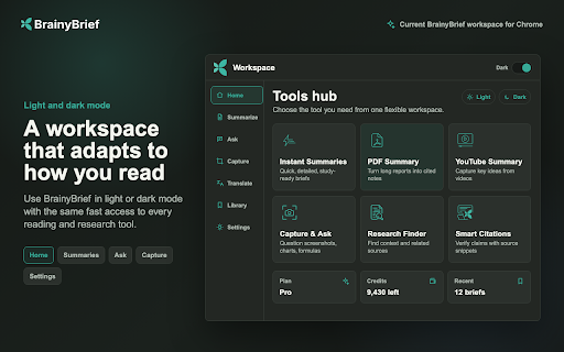BrainyBrief: Web, PDF & Video Summarizer :: Summarize webpages, PDFs, YouTube videos and transcripts. Translate, ask questions, analyze sources, save notes and view citations.