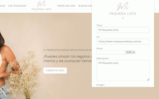 Mi Pequena Lista :: Agregue un deseo de regalo de cualquier página web a su lista de regalos en mipequenalista.com