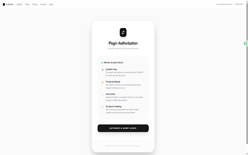 Continue Session Bridge :: Short Description
Capture and archive ChatGPT conversations in a structured format.
Detailed Description
ChatGPT Recorder is a…