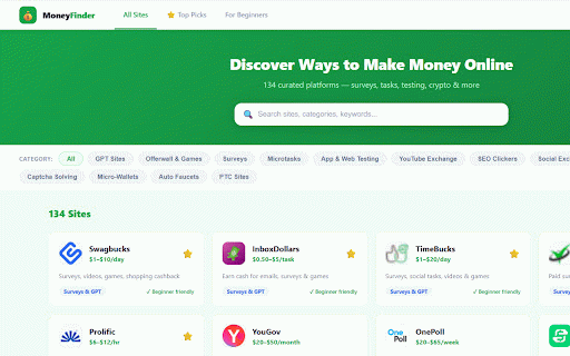 Make Money Online Finder :: Browse and discover make money online websites