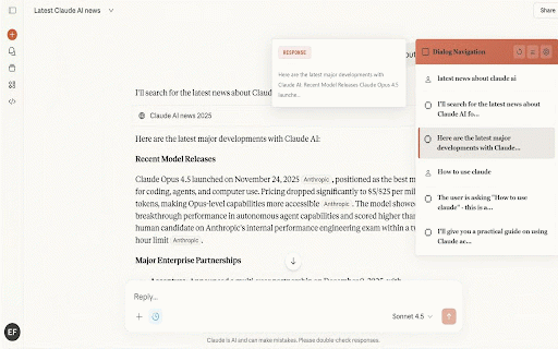 Claude Navigator :: Smart conversation navigation for Claude.ai with quick jump, directory browsing and message tracking