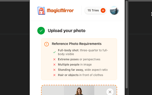 MagicMirror :: Try products on before you buy them.
This extension lets you create a virtual try-on experience directly on webshop pages. Upload…
