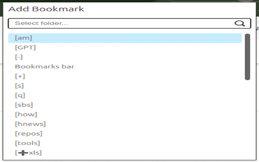 Faster Top Bookmark - Add Bookmark faster :: Easily add bookmarks to the top of any folder. Includes spotlight-like search with mouse/kb support. Default key: ⌘+b (win:ctrl+b).
