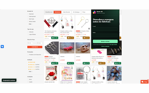 Gestor 3D - Pesquisa de Mercado para impressão 3D :: Analisa anúncios de marketplaces com dados públicos e cálculos de margem