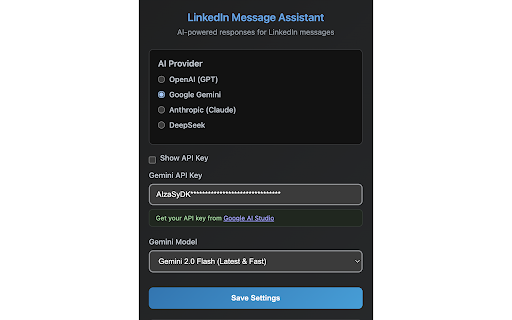 LinkedIn Message Assistant :: Generate AI-powered responses for LinkedIn messages using latest LLM models