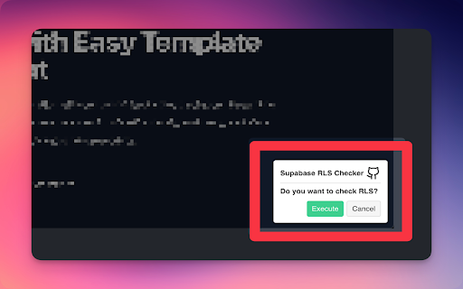 Supabase RLS Checker :: ## Supabase RLS Checker
Supabase RLS Checker is a Chrome extension that automatically verifies Row Level Security (RLS)…