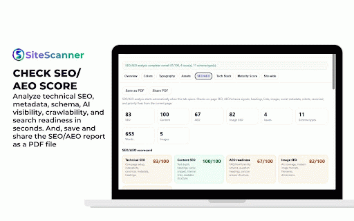 SiteScanner - SEO, AEO, CSS & Website Tech Stack Analyzer :: Professional website intelligence toolkit for SEO audits, AI visibility, tech stack analysis, and asset downloads.