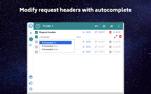 ModHeader - Modify HTTP headers :: Modify HTTP request headers, response headers, and redirect URLs