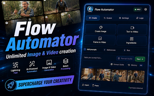 Flow Automator- Auto Veo & Nano Banner Pro on Google Flow :: Batch-automate image and video generation in Google Flow.